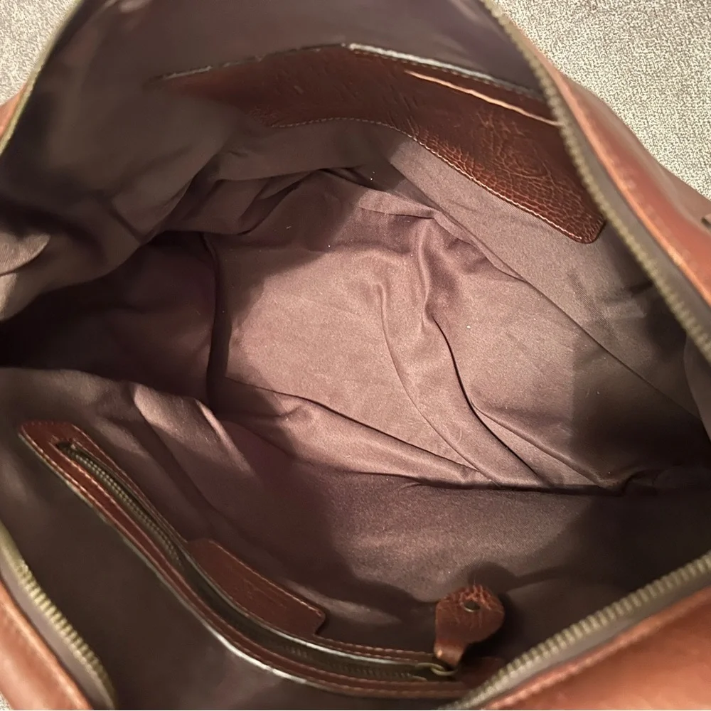 ANONIMO FIORENTINO Brown Leather Messenger Bag Briefcase Made in Italy